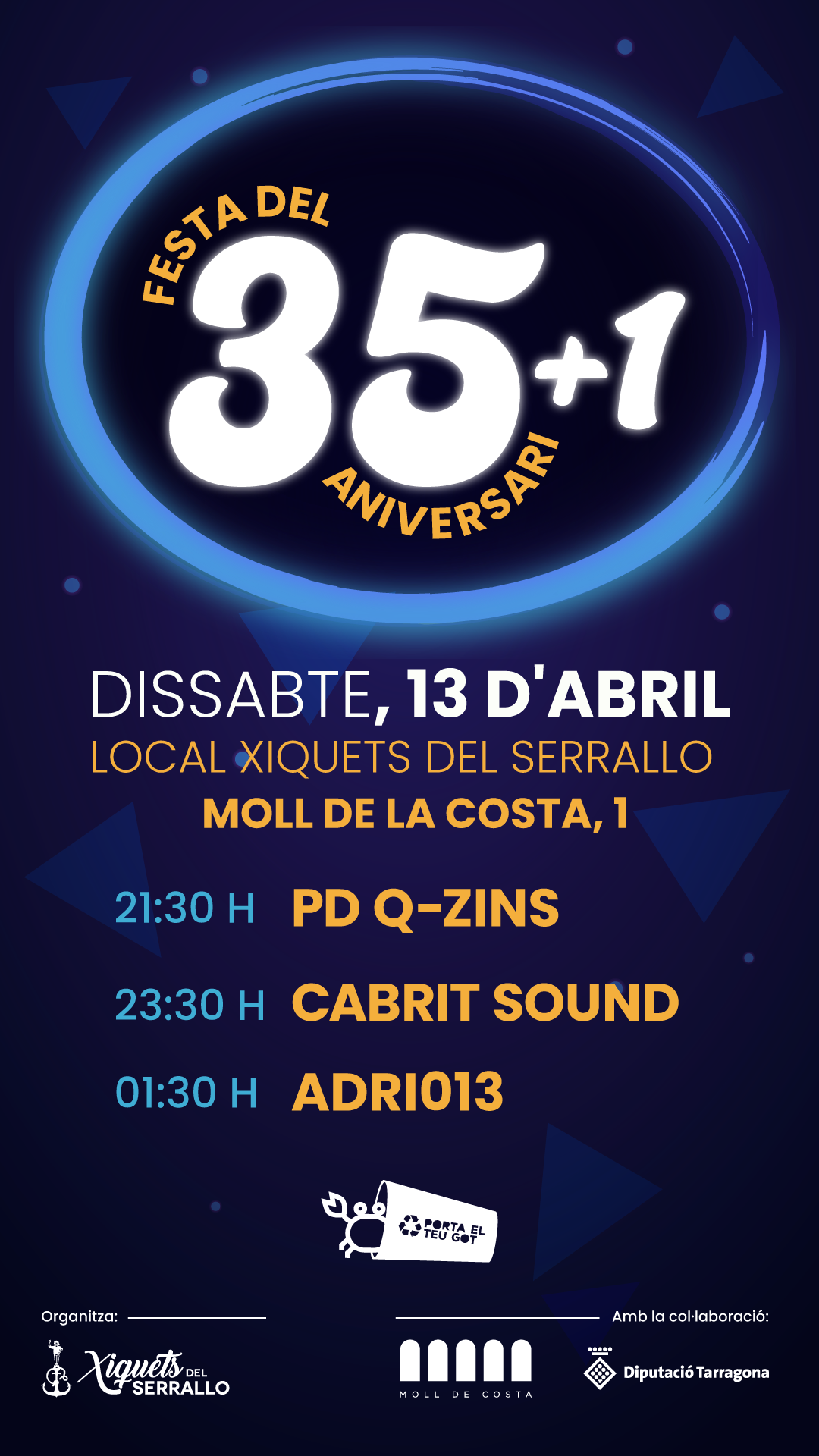 Els Xiquets del Serrallo celebraran el seu 35+1 aniversari amb la primera diada de l’any al barri